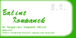 balint kompanek business card